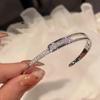 Baby's Breath Openwork Silver Bracelet for Women - Sparkling Diamond, High-End Texture, Simple Bangle