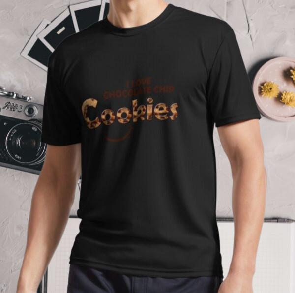 New Shirt I Love Chocolate Chip Cookies Active Logo T-Shirt Funny Size S - 5XL S