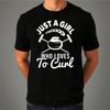 T-shirt Juste Une Fille Qui Adore Le Curling, Cadeau Fan de Curling Top Graphique