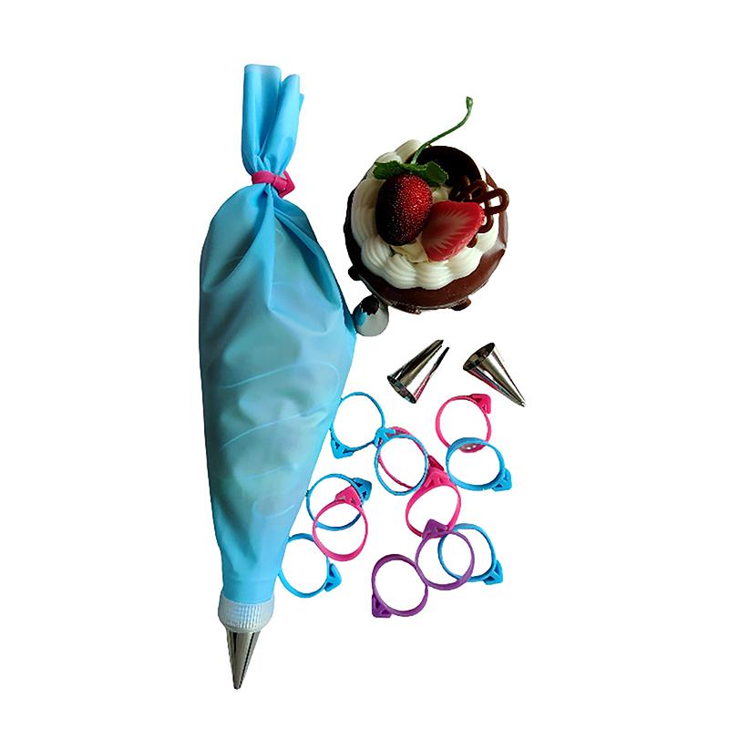 10Pcs Silicone Cake Bag Clips Ties Fixed Ring Decorative Bag Rubber Bands Bundling Leak-proof Pastry Bags Cable Cake Tools+