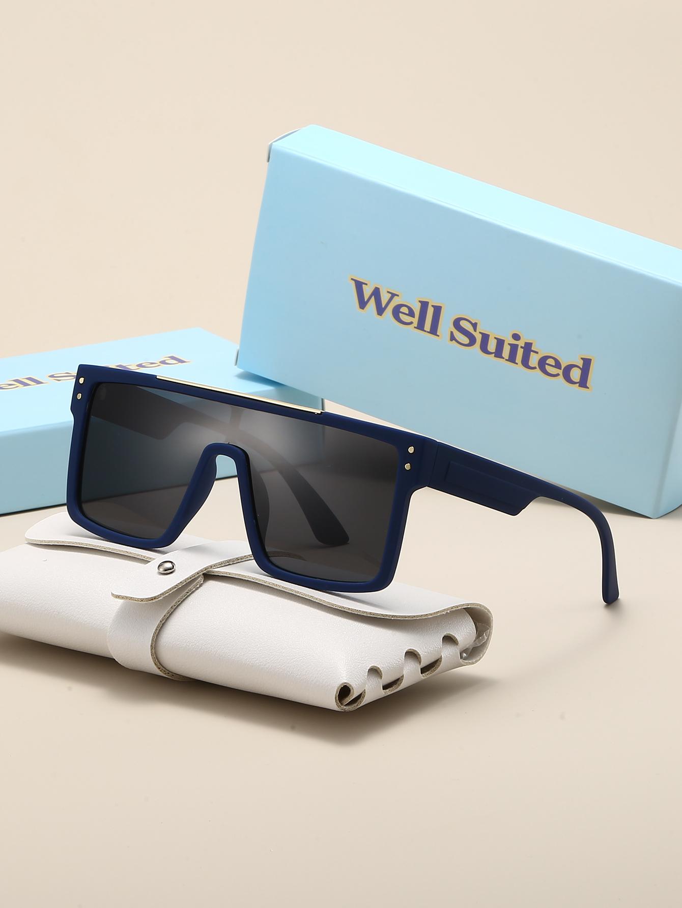 

Well Suited Classic Fashion One-Piece Square Frame Glasses Fashion Accessories Daily Wear Boutique Independent Packaging