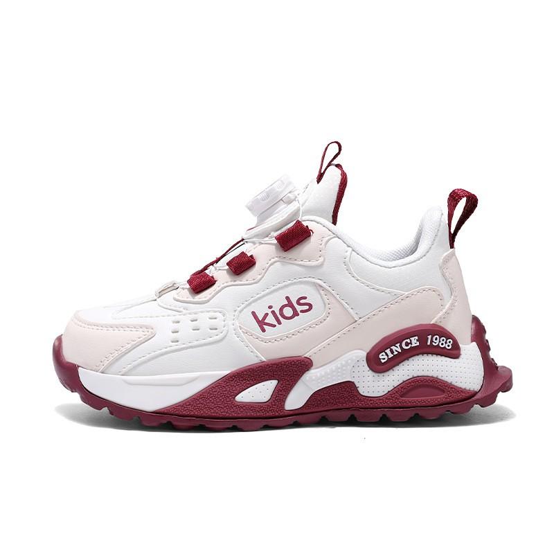Kids Lightweight Basketball Sneakers Girls Boys Breathable Mesh Running Shoes With Rotating Buckle Closure