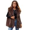Damen Weste aus Kunstpelz Ärmellos Offene Vorderseite Winter Warmer Mantel