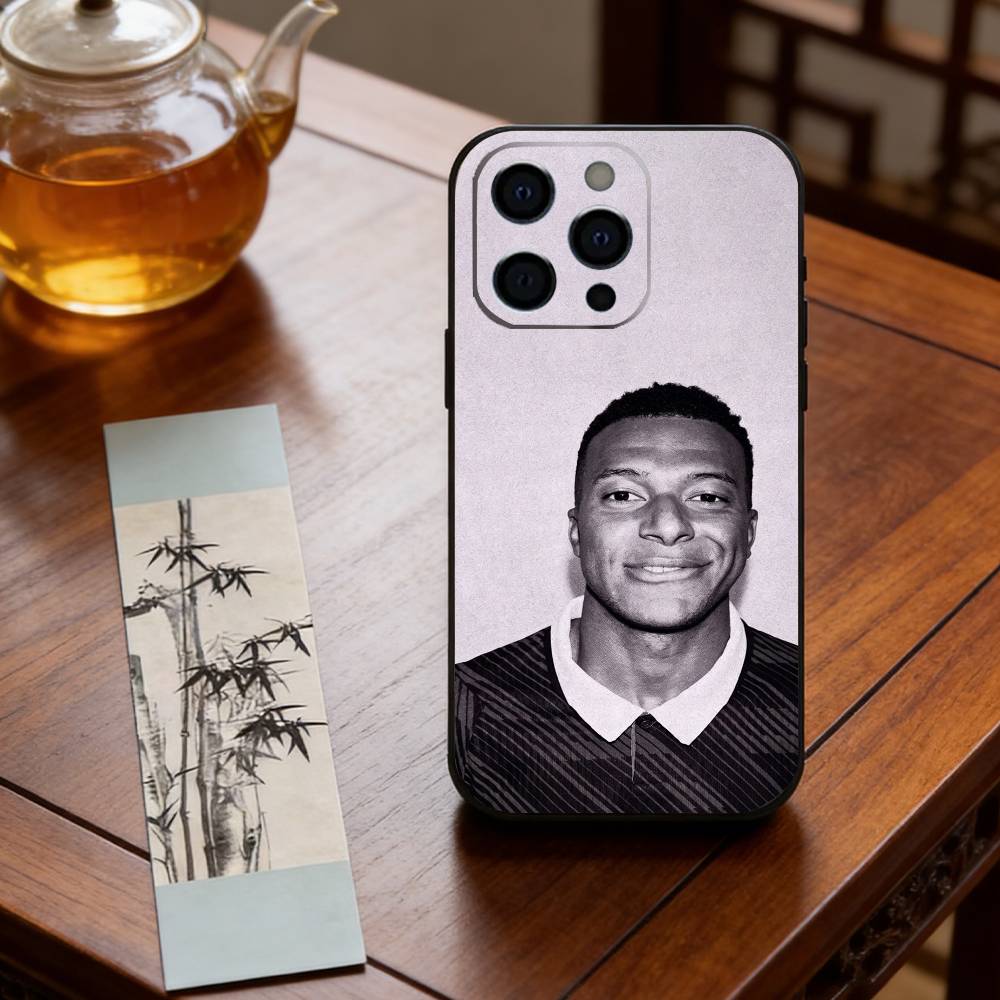 K-Kylian M-Mbappe Phone Case For iPhone 17,16,15,14,13,12,11 Plus,Pro Max,XS,Soft Silicone Black Cover