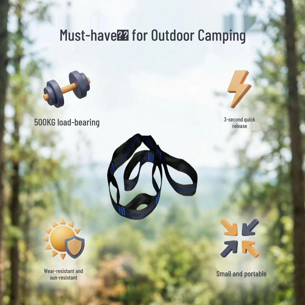 Hammock Straps for Easy No-Knot Outdoor Hanging - Swing, Basket, or Camping Use