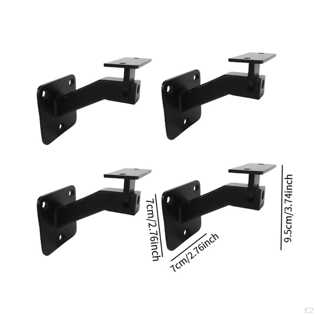 4Pcs Adjustable Handrail Brackets Swivel Hand Rail Iron Heavy Duty Sturdy Versatile for