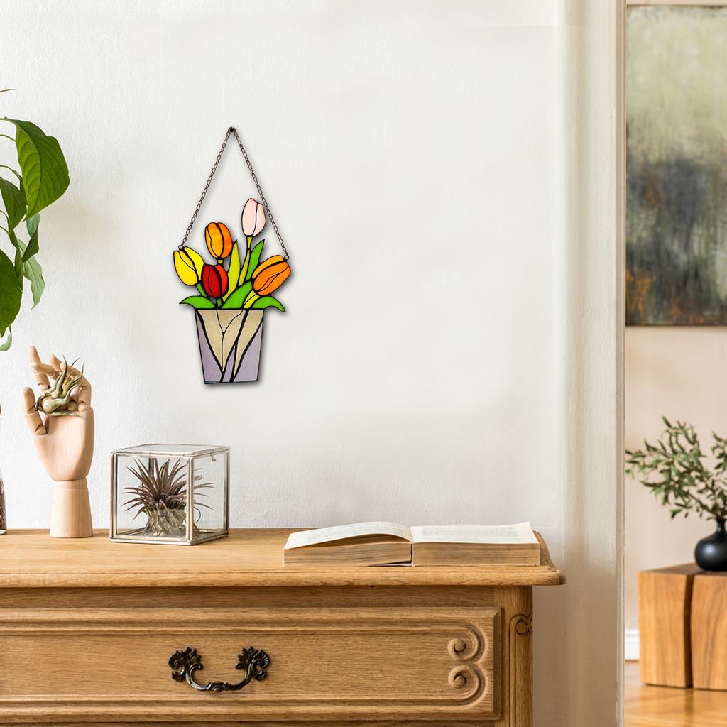 Flower Stained Window Hangings Stunning Handicrafts Flower Suncatcher Flower Lovers Thanksgiving Gifts For Window Decor