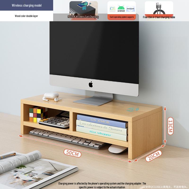 Desktop Monitor Stand and Laptop Riser with Office Storage