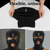 Cross Embroidery Ski Mask Winter Balaclava Hat 3-Hole Knitted Full Face Cover Neck Gaiter Warm Beanie For Outdoor Sport