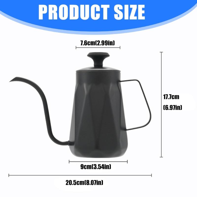 700ml Pour Coffee Kettles with Flows Spouts Design and Temperature Control Ideal for Home and Professional Use
