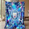 Manchester City Theme Blanket Soft Flannel Blanket Plush Throw Blanket Cozy Sofa Bed Blanket for Home Decor