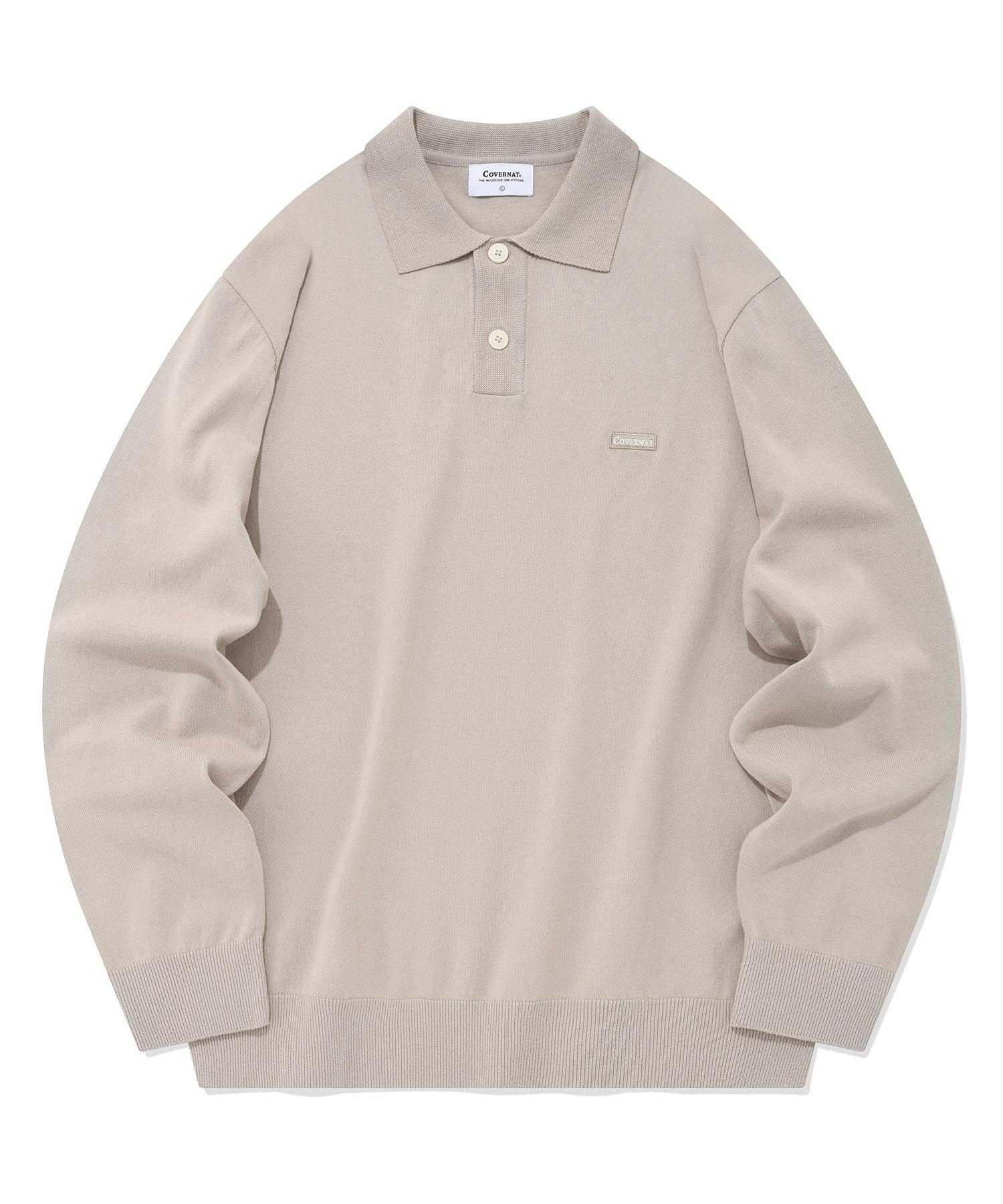 Covernat Basic Collared Knit Beige Beige/L