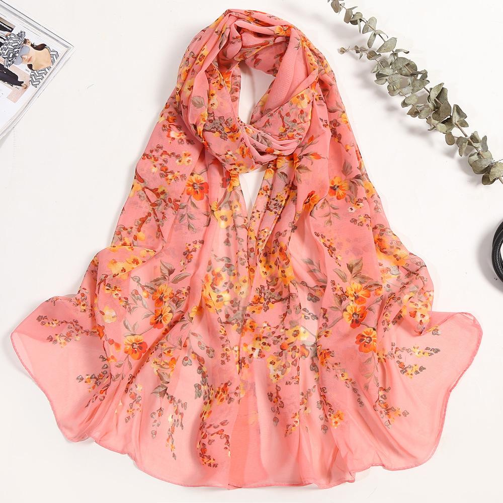 Şifon Hanxiang Erik Güneş Koruyucu Eşarp Kore Tarzı Plaj Eşarbı Uzun Kadın İnce İpek Eşarp Dekorasyon