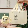 Cartoon Ceramic Cup with Lid Spoon Cute Gift  High Looking Mug Gift Cup Souvenir Cup Souvenir Cup
