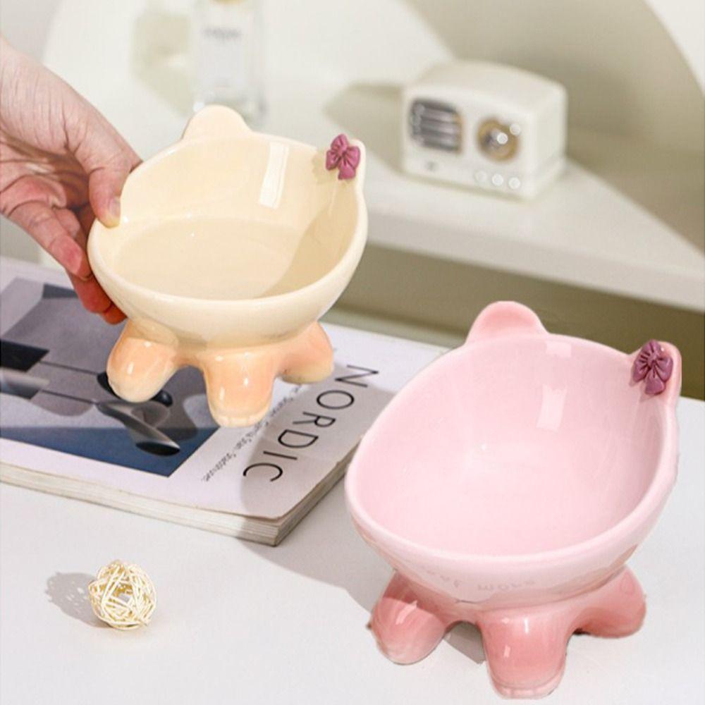 Cute Cat Bowl Creative Dog Food Feeding Basin Food Dispenser Pet Drinking Feeder  Water Container