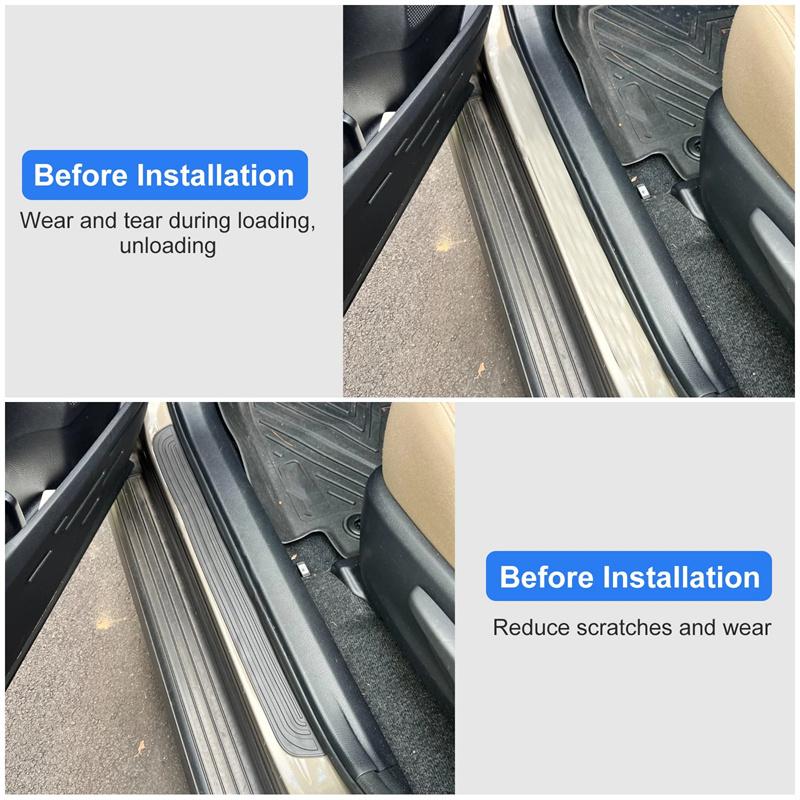 4Pcs Rubber Car Door Sill Scuff Covers Black Door Panel Guards Protector Trim Anti-scratch Exterior Parts Car Decor Accessories