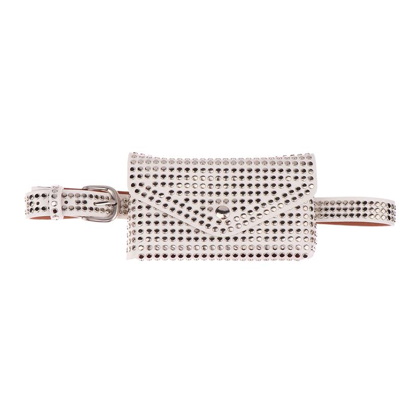  Luxury Rivet Waist Bag Pu Leather Chest Bag Trendy Punk Fanny Small Belt Bag Phone Bags Purse For Women Girls Gifts