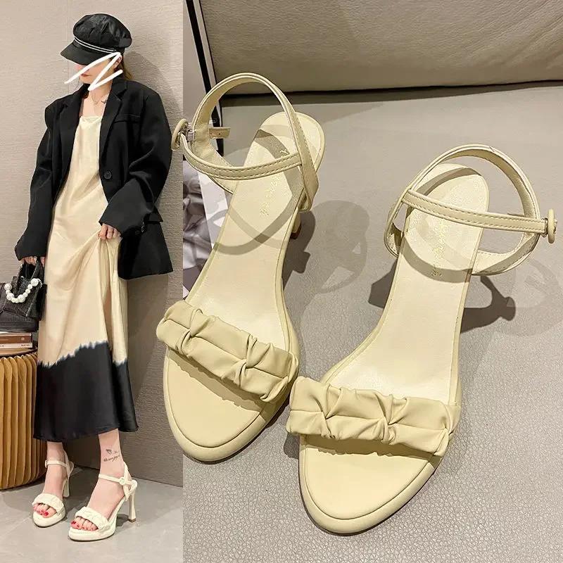 Thick Heel Block Pumps Ladies Shoes Summer 2024 High Heels Sandals for Women Party Weddings Footwear Chunky Heeled The Best Shoe