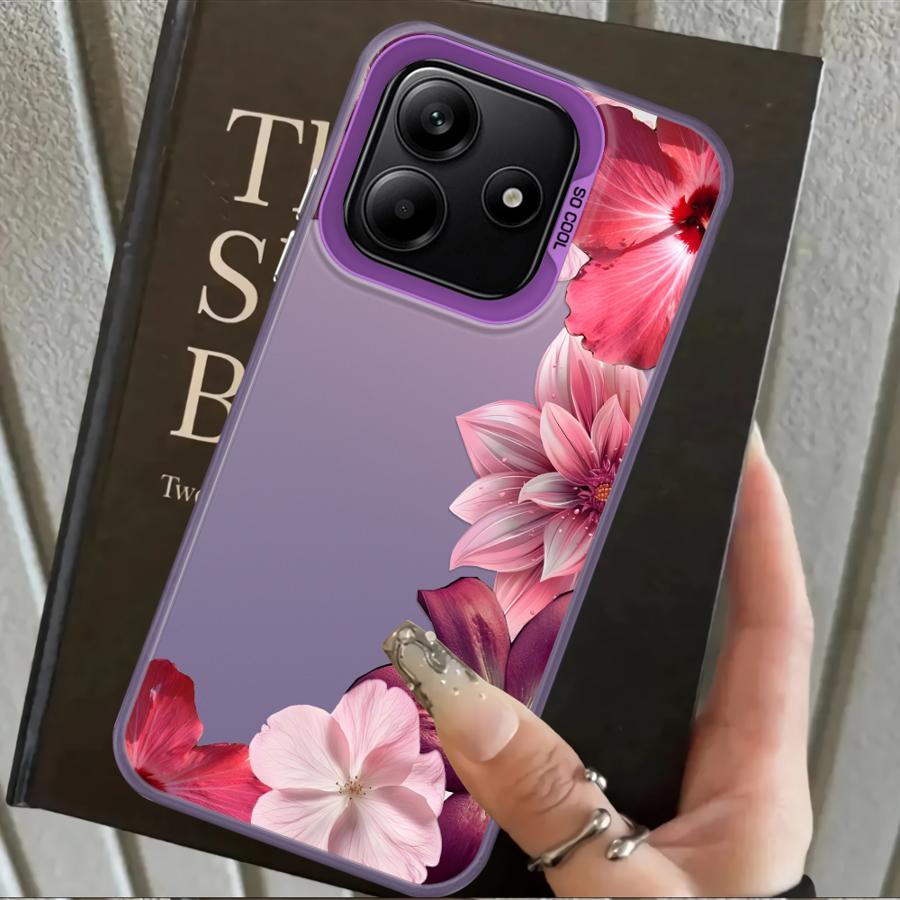 Back Phone Cover Case for Xiaomi Redmi 9T 10C A1 A2 Plus 14C K60 9C 12C 13C Note 9 10 A5 Cartoon Flower Art