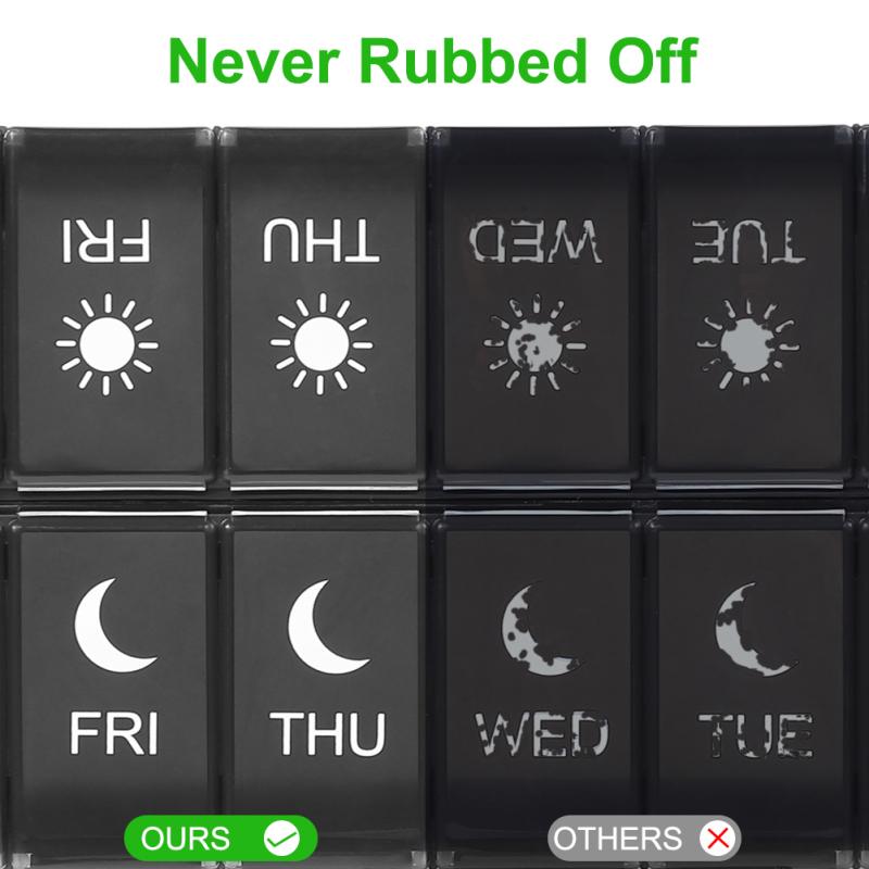 Wöchentliche Pillendose mit 14 Fächern, tragbar, für Reisen, morgens und abends, Pillenetui, Organizer, Pillenspender, Gesundheit