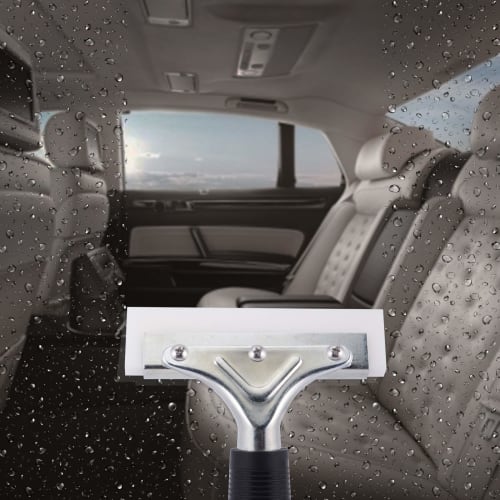 Ehdis 12*3.1CM Square Edge Silicone Water Blade Squeegee for Showers, Windows, and Auto Glass, Extra Thick Blade with Rubber Handle, Built-in Windshie