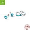 Simple Turquoise Flower Stud Earrings, Ear Buckles, Exotic Ethnic Style Stacked With 925 Tremella Jewelry In Stock.