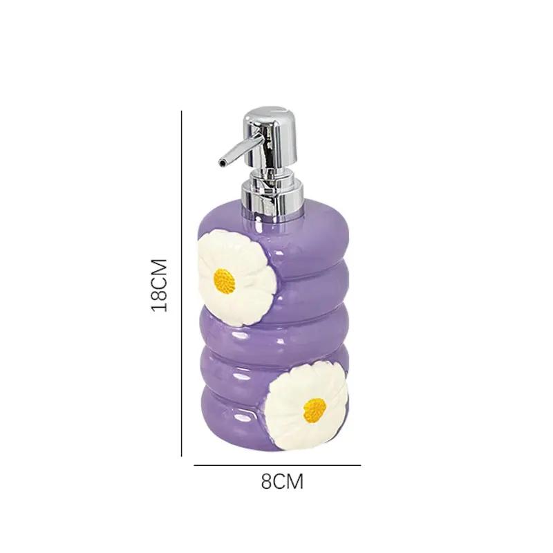 410ml creative daisy lotion separately bottled household toilet bathroom press type shower gel hand sanitizer bottle ceramic