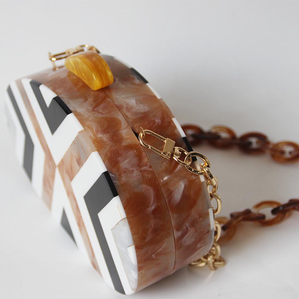 Nová trendy taška Móda Ženy Kabelky Geometrické Akrylové Luxusní Společenská taška Večerní Dámská Neformální Box Peněženka