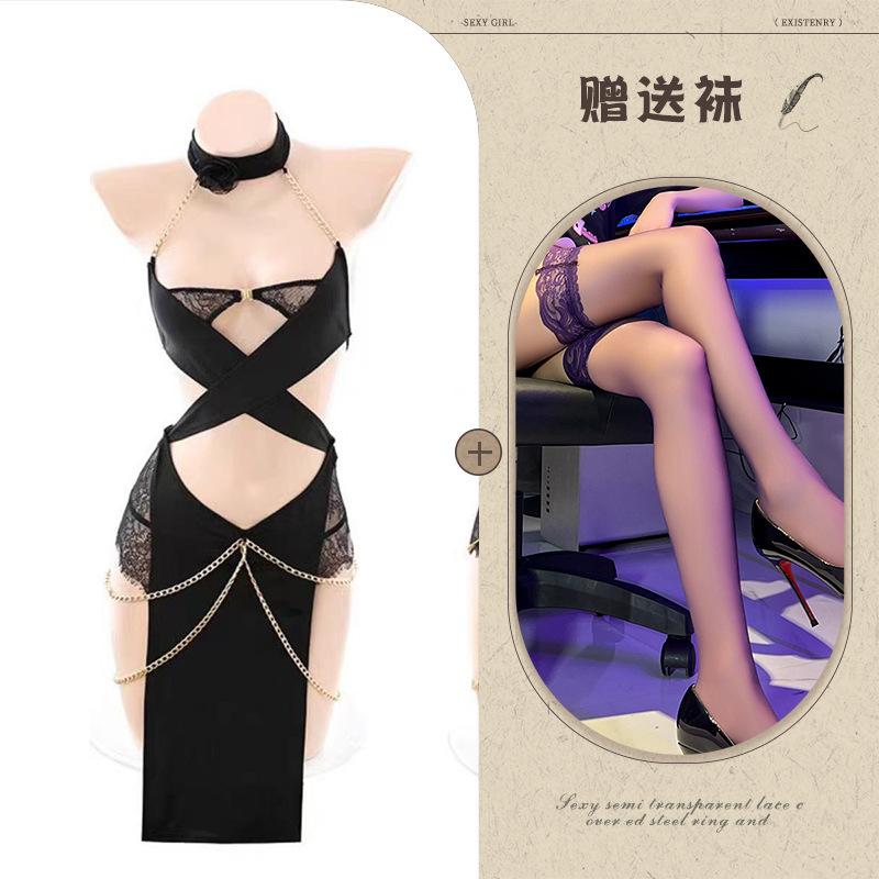 Lianyungang sexy underwear sexy clothes pure desire wind pajamas chain catwoman uniform temptation