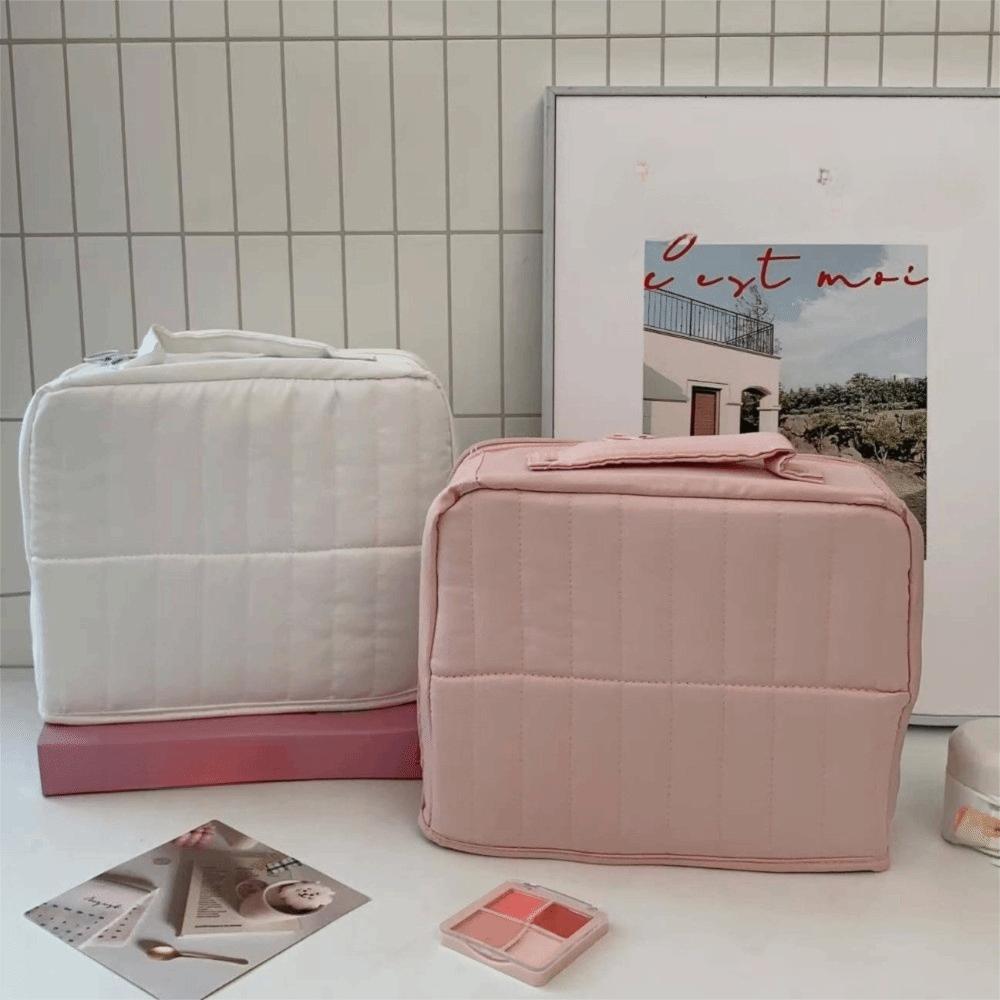 Standable Women Makeup Bag Solid Color Travel Luggage Bag Portable Cosmetic Organizer Daily