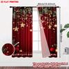 2D Flat Printing 2pcs Window Treatment Curtains Christmas Red Christmas Digital Printed Polyester Drapes Family Party for Po