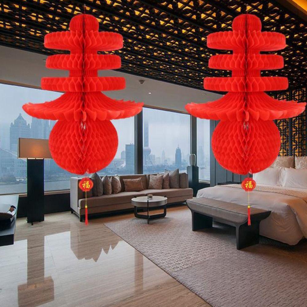 Foldable Honeycomb Lanterns Waterproof Spring Festival Pendant Spring Festival