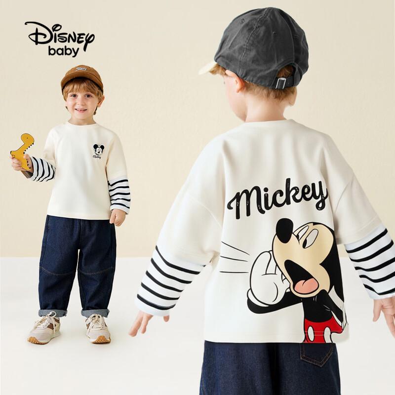 Disney Baby Boys' Faux Two-Piece Long-Sleeve Cotton T-Shirt
