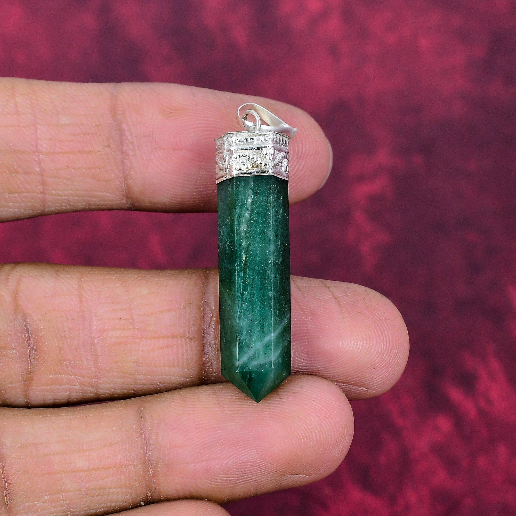 

Подвеска с искусственным изумрудом, Подвеска из стерлингового серебра 925 пробы, Ювелирные изделия с драгоценными камнями, Подвеска ручной работы, Удивительные ювелирные изделия, Подарок для нее 2.04 Inches