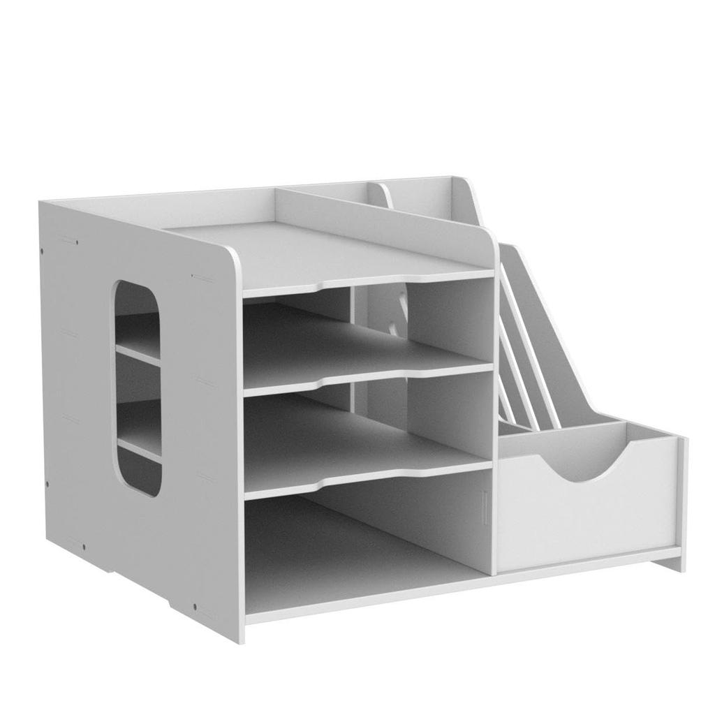 PUNCIA Desktop Storage Rack, Document Case, Office Supplies, Desk Storage, Assembled Document Storage Box, A4 Tray, NewspaperMagazineFolderDocument