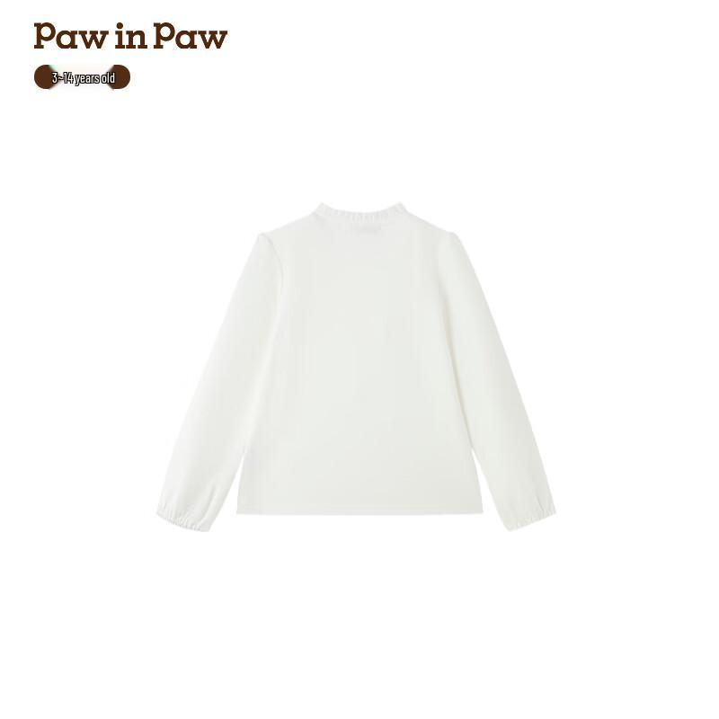 PawinPaw Girls  Cartoon Bear Stand-Collar Long Sleeve T-Shirt 120