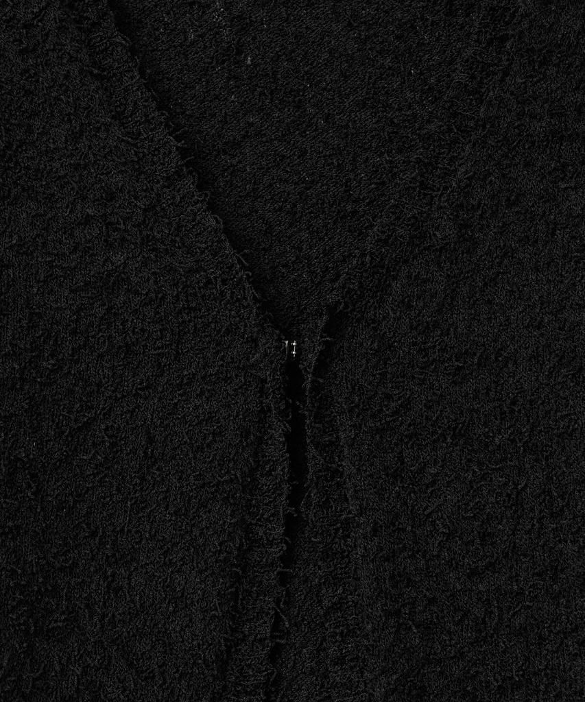 Noirer For Woman Feathery Open Cardigan (Black)