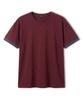 VANNWORKS [Crop] Layered Roll-Up Short Sleeve T-Shirt (Vs0301) Burgundy