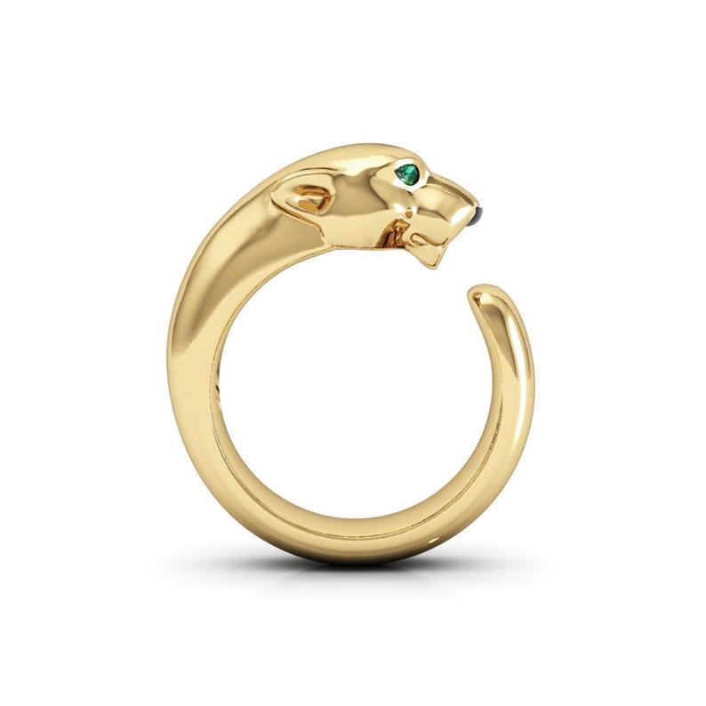 

Открытое кольцо с леопардовым животным, кольцо для пары творческой личности