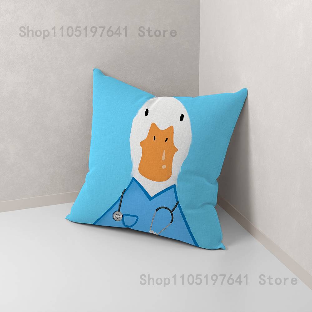 Funny D-DucK Goose meme Anime Celebrity Merchandise All-Match Printed Pillow Case Sofa Car Office Room Decoration Protector