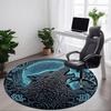 1 alfombra redonda para oficina Luna de Lobo, debajo de sillas de oficina, dormitorio, sala de estar, decoración del hogar, decoración de habitación
