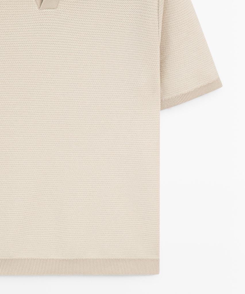 Masimodutti 100% Cotton Contrast Knit Polo Sweater