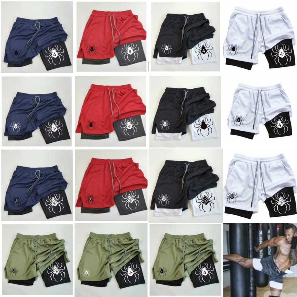 Muay Thai Kick Boxing MMA Shorts Spider Men Women Unisex Double Layer Quick Dry Breathable Training Sport Gym Fitness Workout