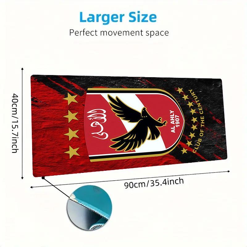 Al Ahly Sporting Club Mouse Pad, Large Gaming Desk Mat, Non-slip XXL Mousepad for Laptop & Tablet, Mini PC Playmat with Stitched Edges