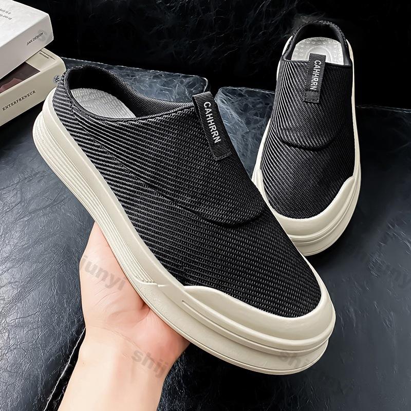 Fashion Men's Half Slippers 2025 Summer New Mesh Breathable Fashion Slip On Baotou Sandals Lightweight Comfortable Outdoor Casual Flats
