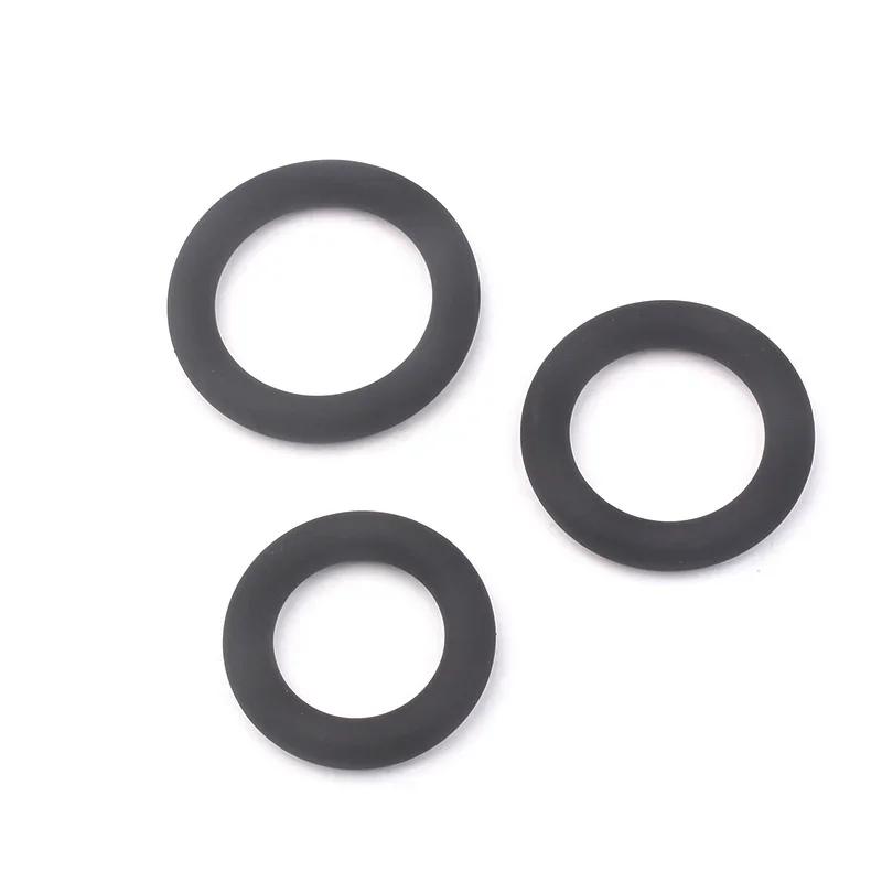 3 Tamaños Anillos de Silicona para Pene Retraso de Eyaculación Masculina Erección Duradera Restricción de Escroto Testículo Juego para Adultos Juguetes Sexuales Para Hombres