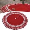 Knitted Christmas Tree Skirt Reusable Xmas Tree Stand Mat Floor  or Home Party Decoration