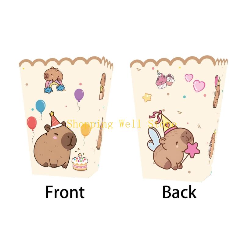 

KX4B Cartoon Capybara Paper Cups Bunting Flags Dish Party Decoration Kits Recyclable CN