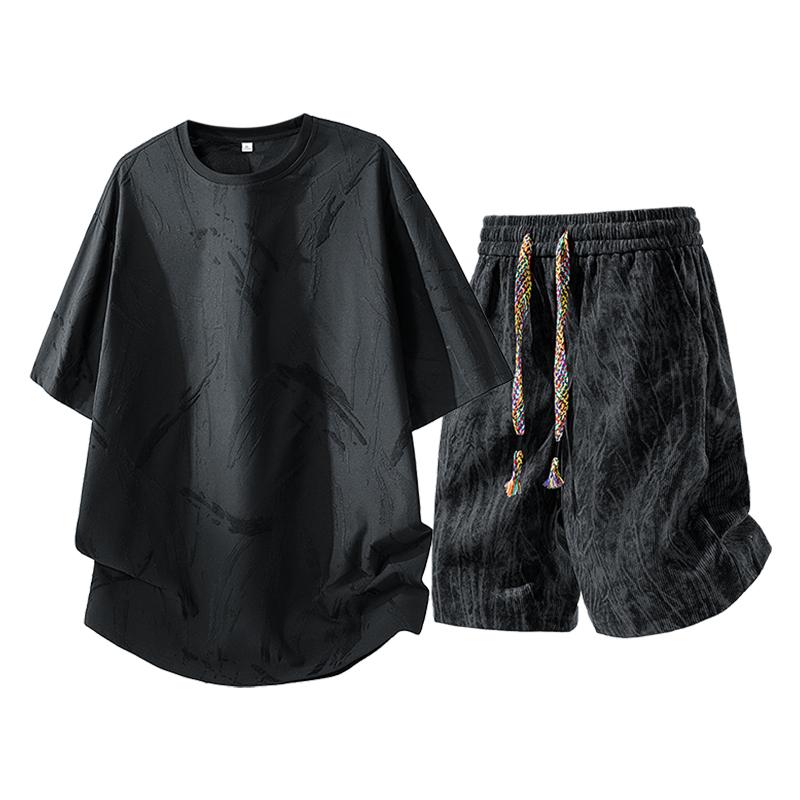 Sports Suit Men's Casual Pants Men's T-shirt Men's Two-piece Loose Casual Shorts Suit
