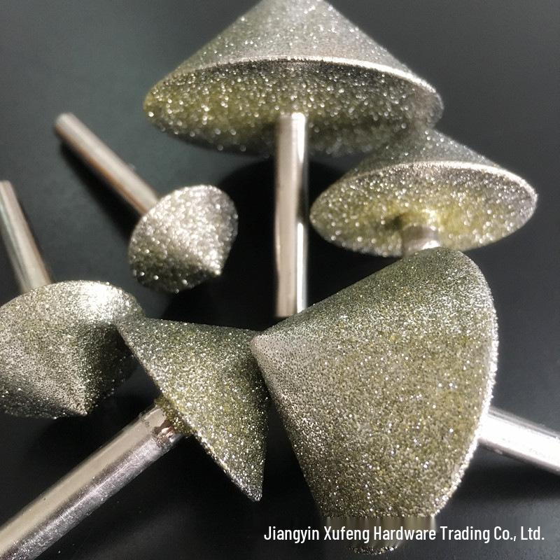 Testa di Smerigliatura Diamantata a Forma di Ombrello, Grana 60-120, Punta 6*90 Gradi, per Incisione e Smerigliatura della Pietra.